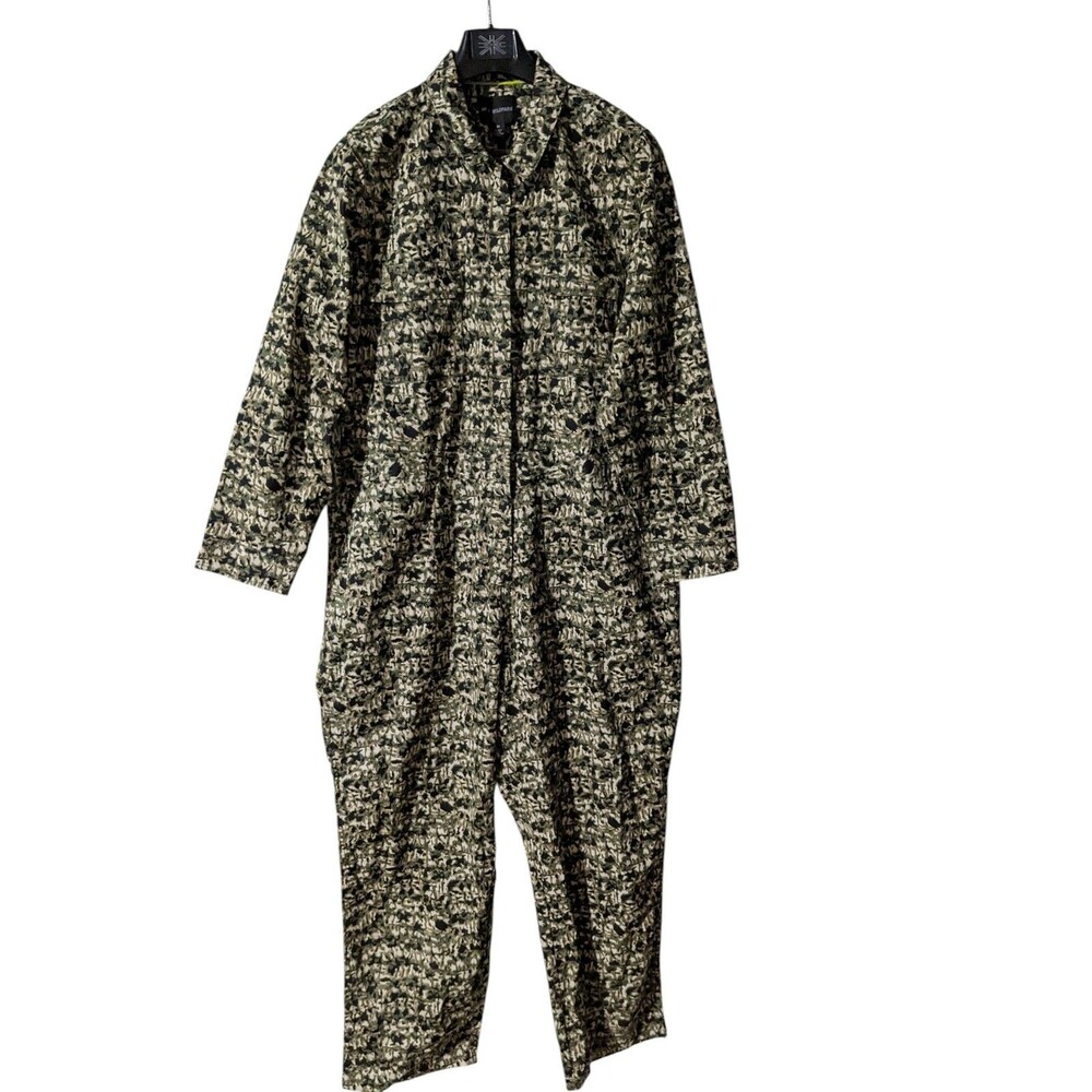 BP. + Wildfang Women Long Sleeve Utility Jumpsuit Coveralls Camo Size 2X NWT